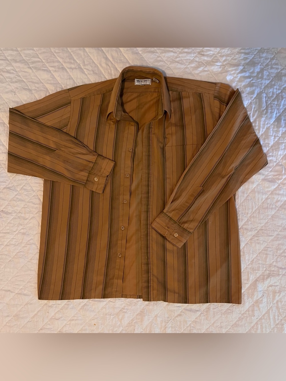 Brown Stripe Button-Down Men's Shirt